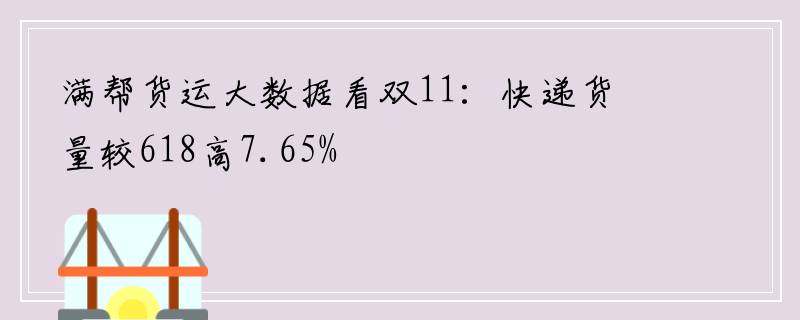 满帮货运大数据看双11：快递货量较618高7.65%