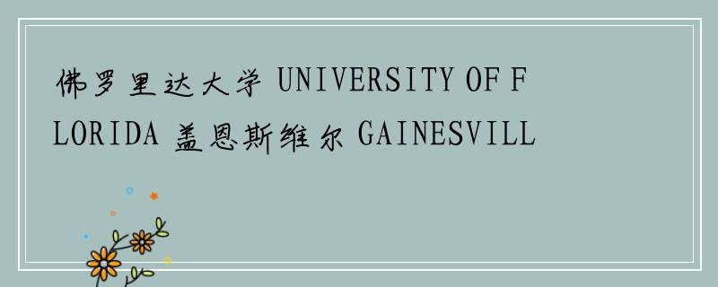 佛罗里达大学 UNIVERSITY OF FLORIDA 盖恩斯维尔 GAINESVILLE怎么样