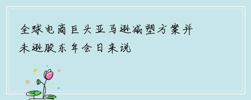 全球电商巨头亚马逊减塑方案并未逊股东年会日来说