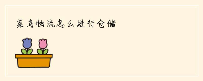 菜鸟物流怎么进行仓储