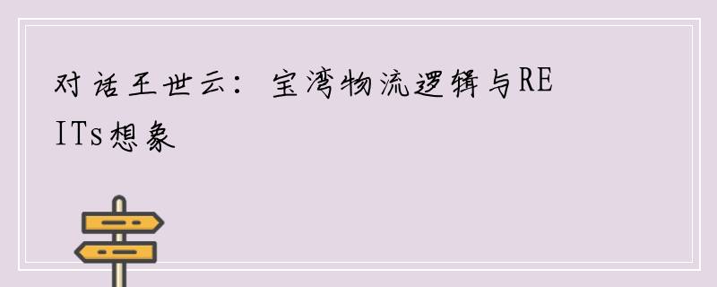 对话王世云：宝湾物流逻辑与REITs想象