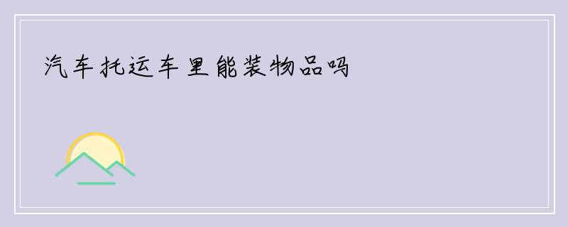 汽车托运车里能装物品吗
