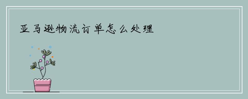 亚马逊物流订单怎么处理