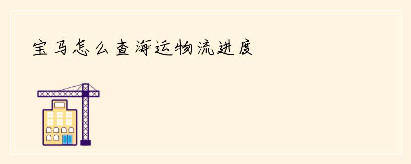 宝马怎么查海运物流进度