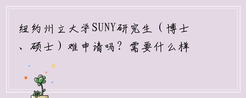 纽约州立大学SUNY研究生（博士、硕士）难申请吗？需要什么样的条件呢？