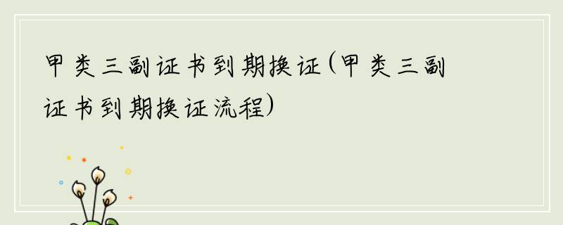 甲类三副证书到期换证(甲类三副证书到期换证流程)