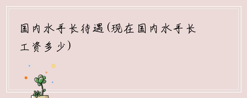 国内水手长待遇(现在国内水手长工资多少)