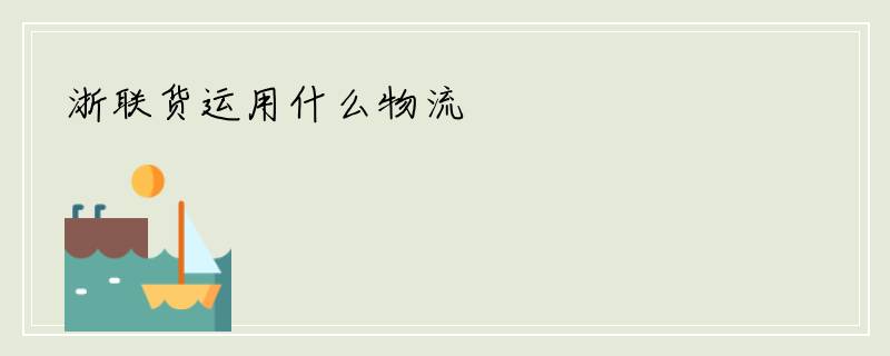浙联货运用什么物流