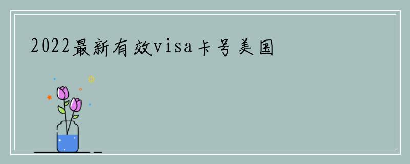 2022最新有效visa卡号美国