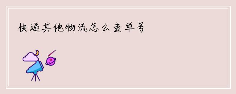 快递其他物流怎么查单号