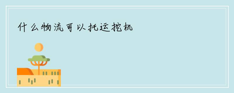 什么物流可以托运挖机