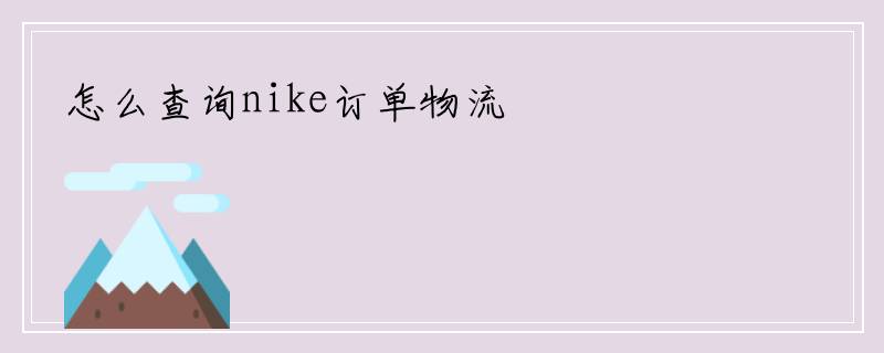 怎么查询nike订单物流