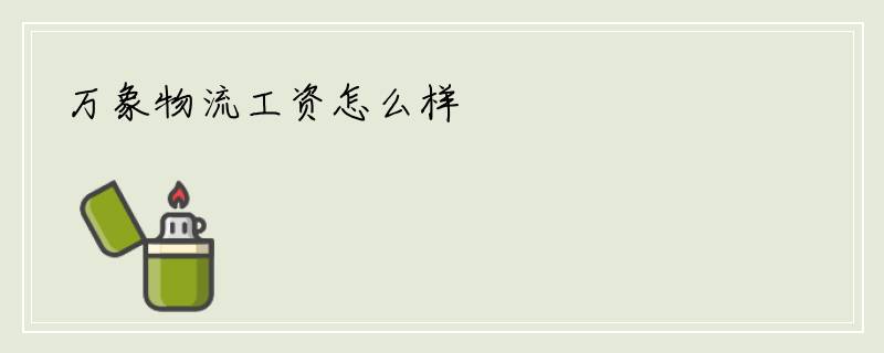 万象物流工资怎么样