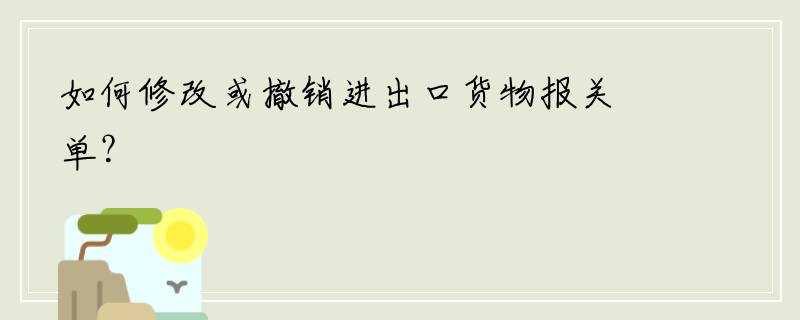 如何修改或撤销进出口货物报关单？
