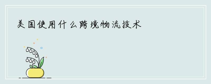 美国使用什么跨境物流技术