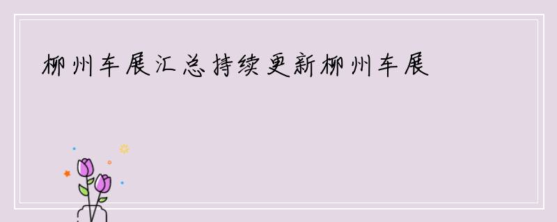 柳州车展汇总持续更新柳州车展