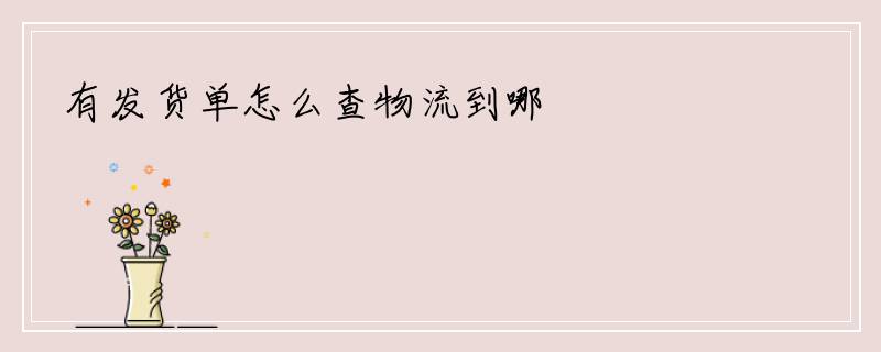 有发货单怎么查物流到哪