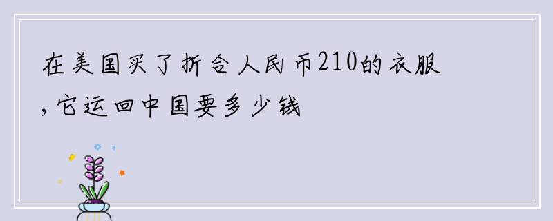 在美国买了折合人民币210的衣服,它运回中国要多少钱