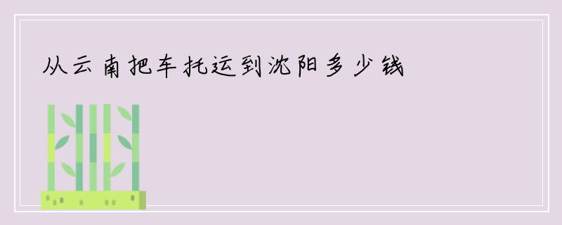 从云南把车托运到沈阳多少钱
