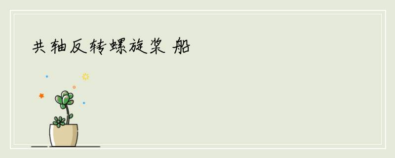共轴反转螺旋桨 船