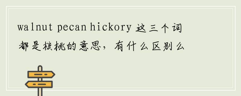 walnut pecan hickory 这三个词都是核桃的意思，有什么区别么？
