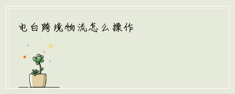 电白跨境物流怎么操作