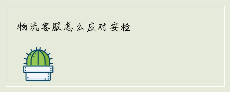 物流客服怎么应对安检