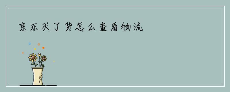 京东买了货怎么查看物流