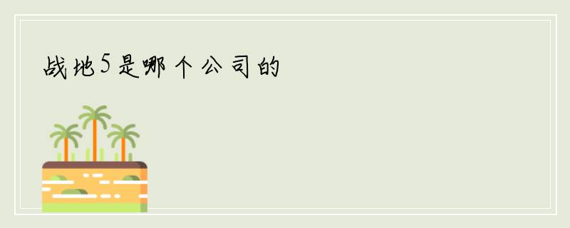 战地5是哪个公司的
