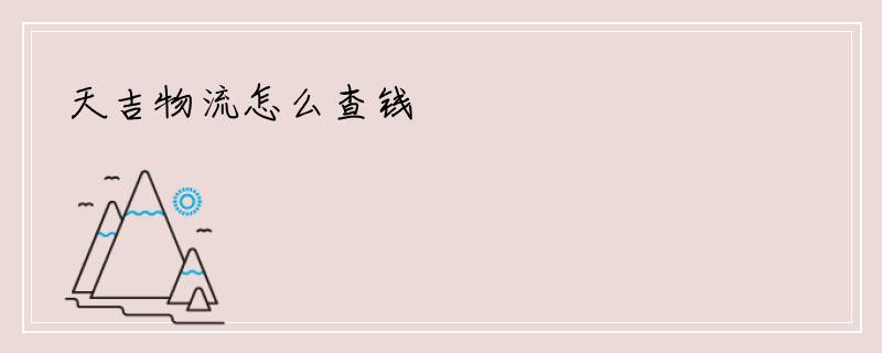 天吉物流怎么查钱