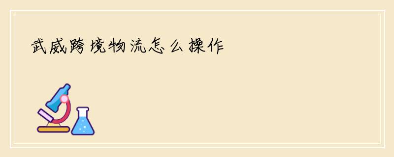 武威跨境物流怎么操作