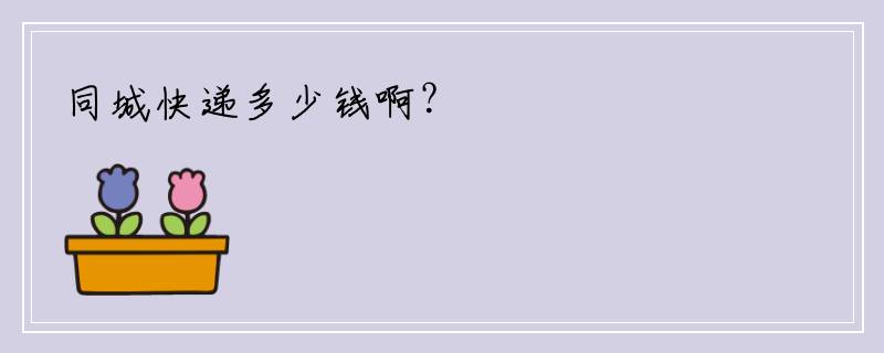 同城快递多少钱啊？