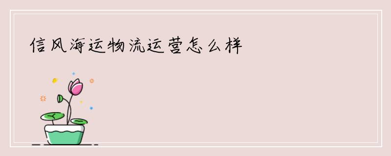信风海运物流运营怎么样