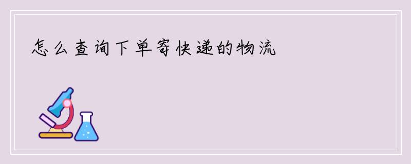 怎么查询下单寄快递的物流