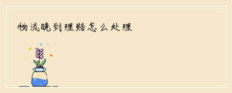 物流晚到理赔怎么处理