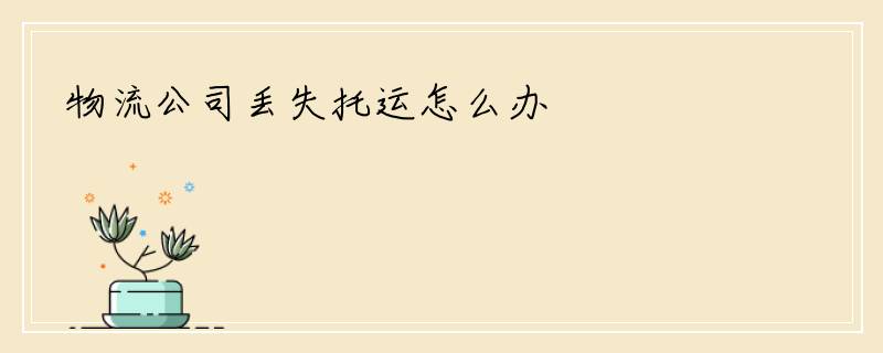 物流公司丢失托运怎么办