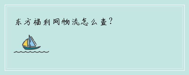 东方福利网物流怎么查？