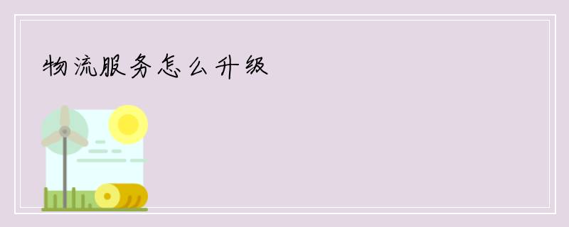 物流服务怎么升级