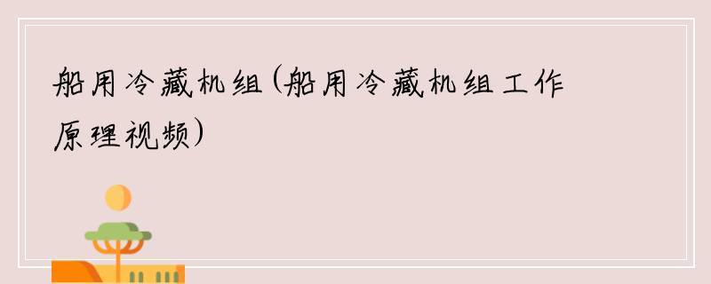 船用冷藏机组(船用冷藏机组工作原理视频)
