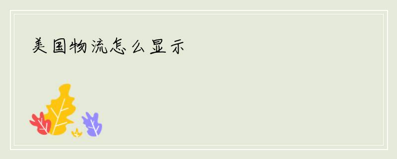 美国物流怎么显示