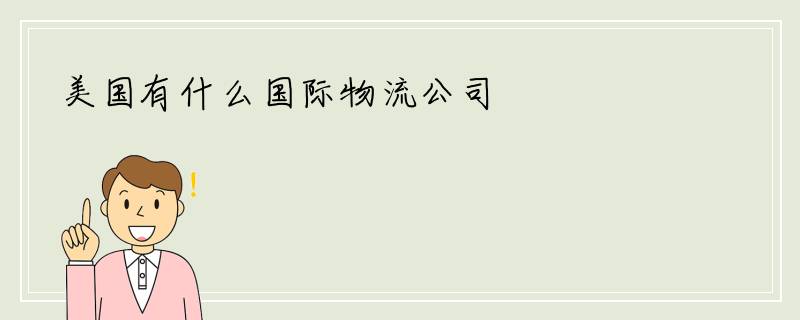 美国有什么国际物流公司