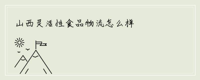 山西灵活性食品物流怎么样