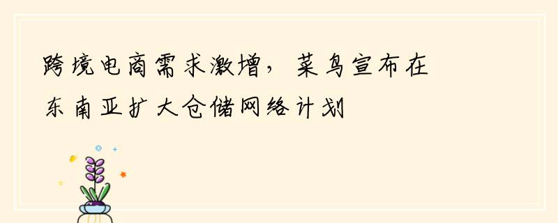 跨境电商需求激增，菜鸟宣布在东南亚扩大仓储网络计划
