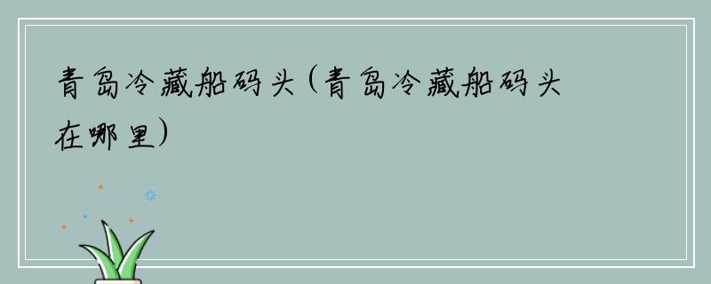 青岛冷藏船码头(青岛冷藏船码头在哪里)