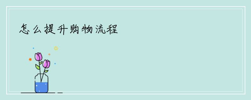 怎么提升购物流程
