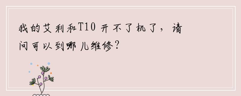 我的艾利和T10 开不了机了，请问可以到哪儿维修？