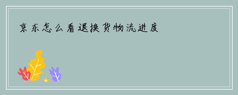 京东怎么看退换货物流进度