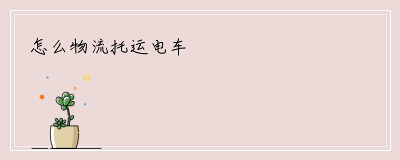 怎么物流托运电车