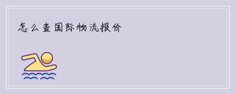 怎么查国际物流报价