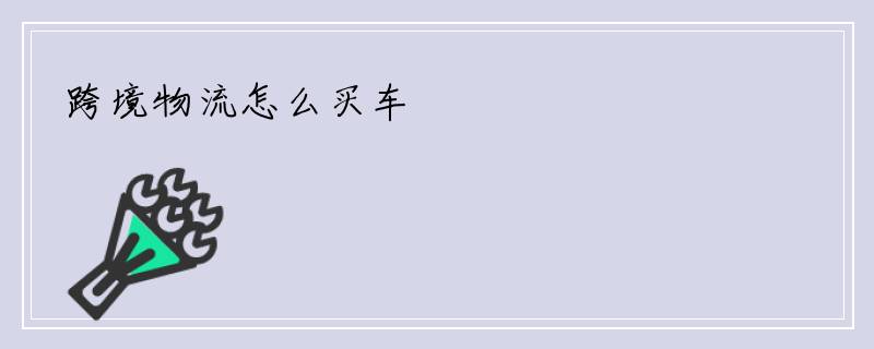 跨境物流怎么买车